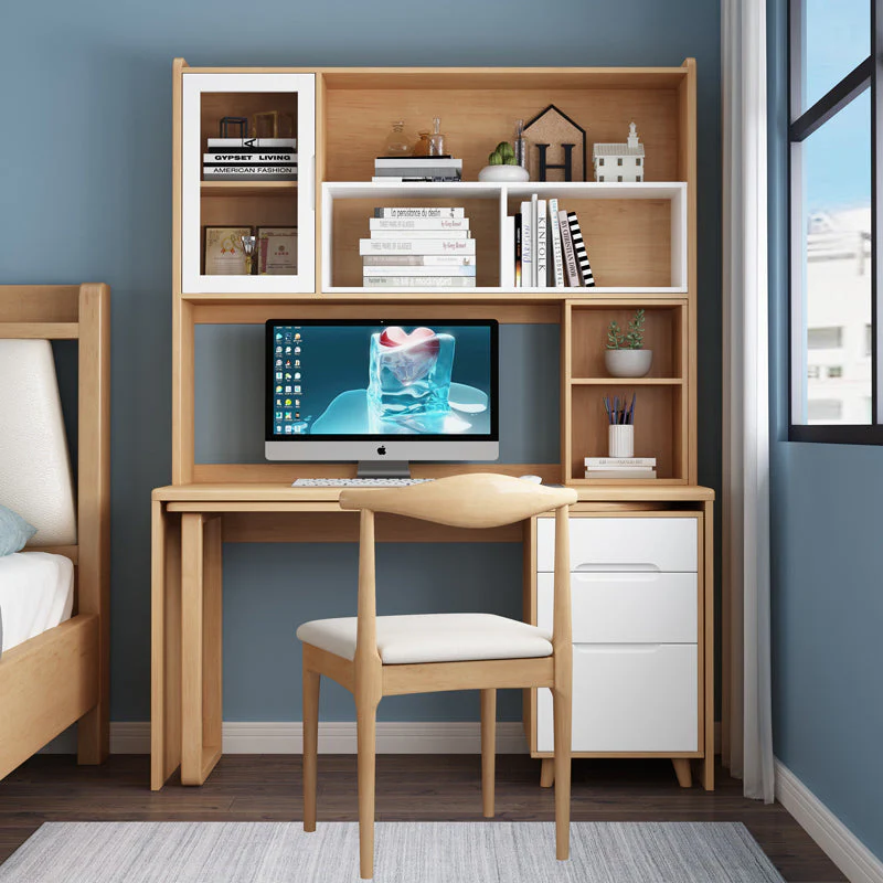 Space Saving Work Station with Shelf and Rotating Desk - Image 4