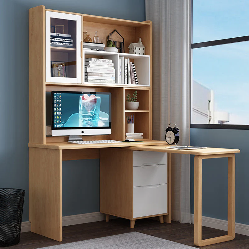 Space Saving Work Station with Shelf and Rotating Desk - Image 5