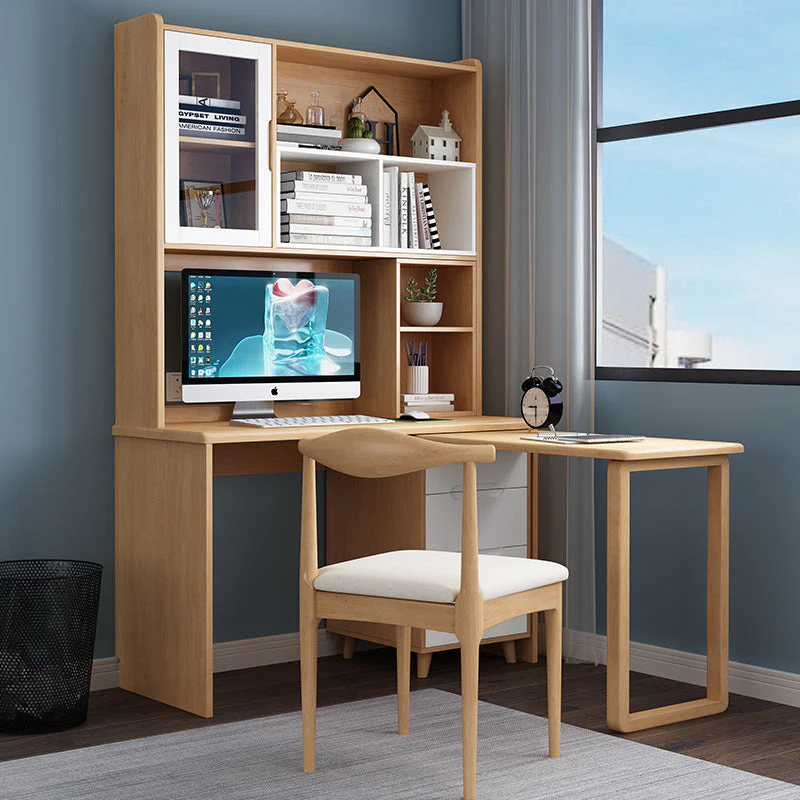 Space Saving Work Station with Shelf and Rotating Desk - Image 6