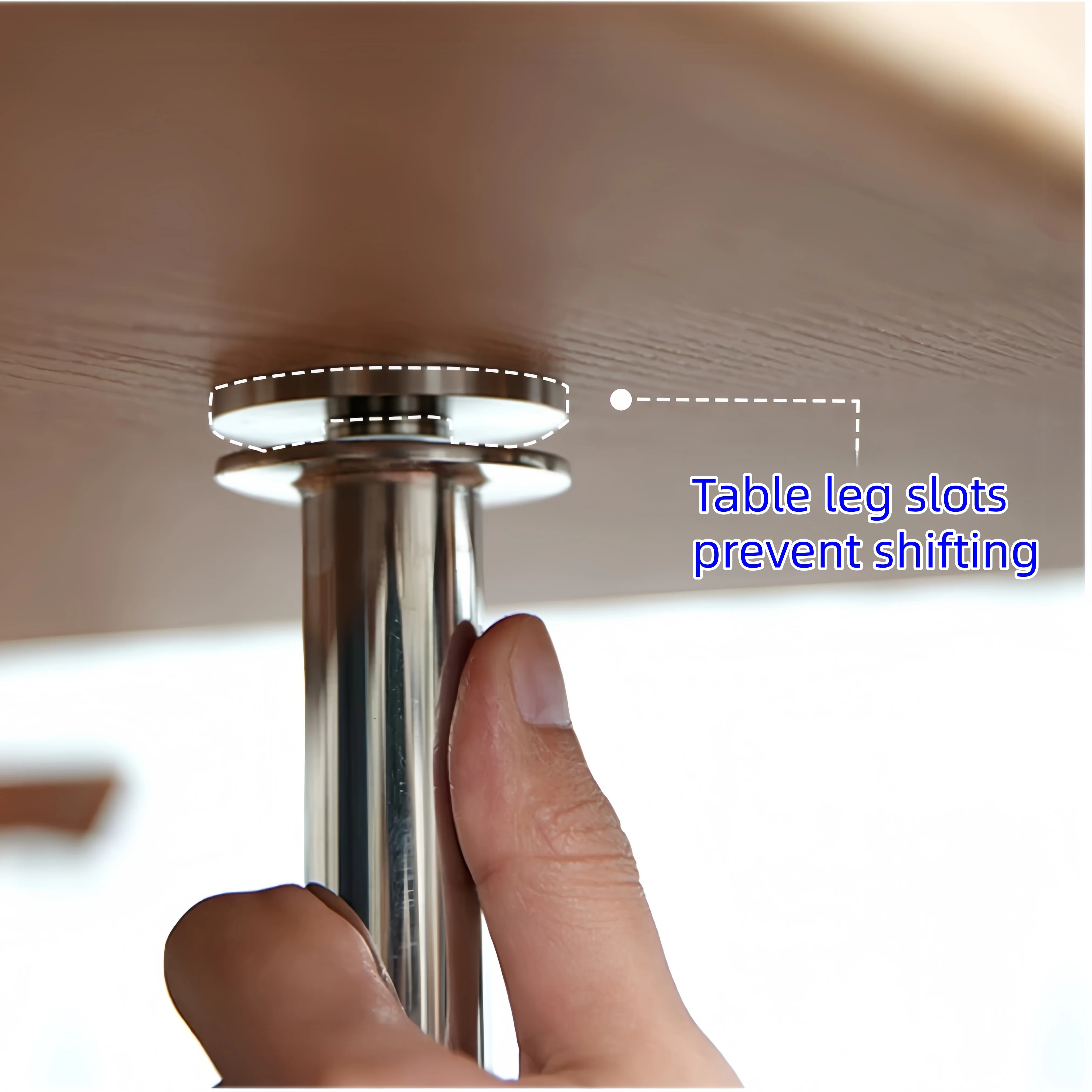 Stainless Steel Leg Double Drop Leaf Dining Table - Image 11