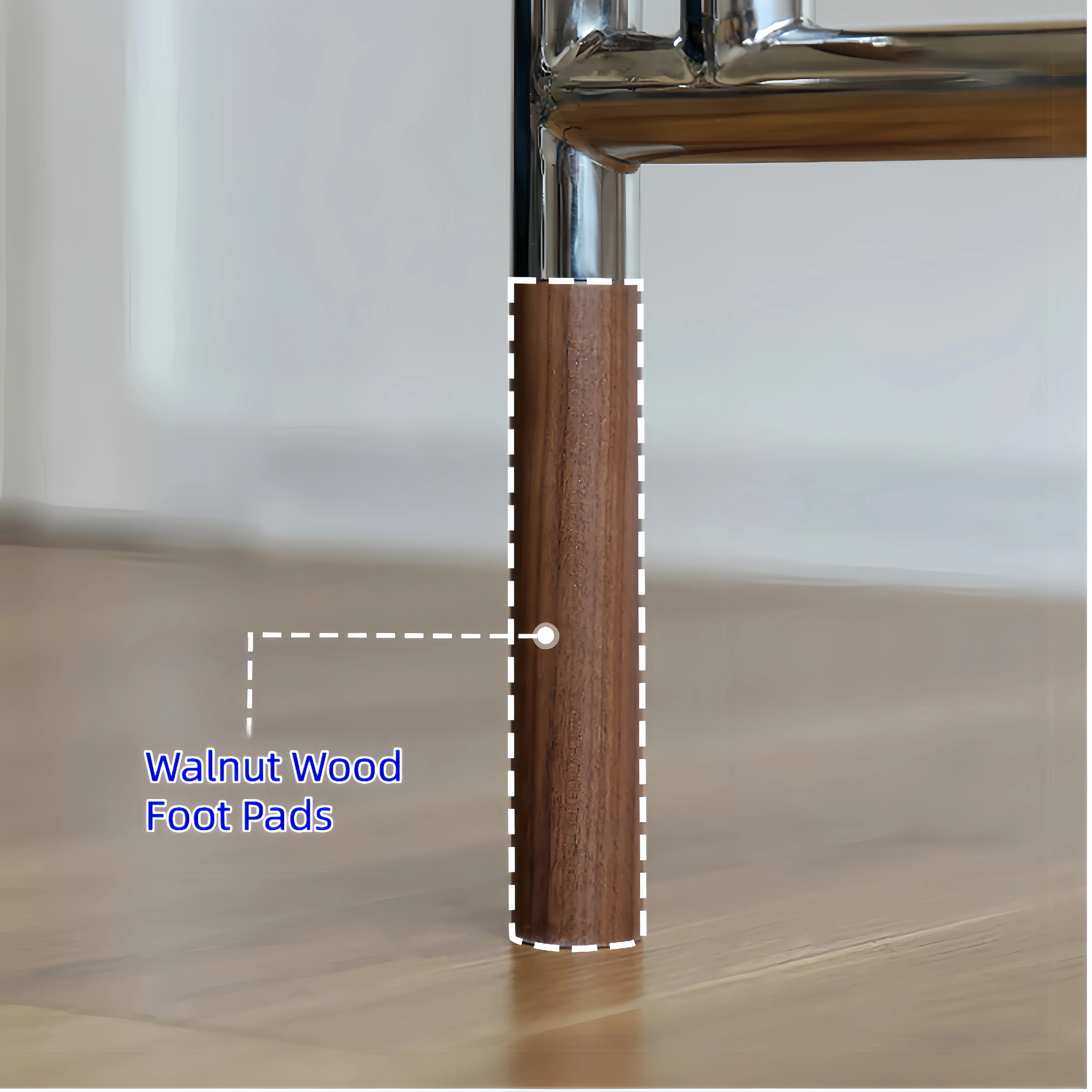 Stainless Steel Leg Double Drop Leaf Dining Table - Image 13