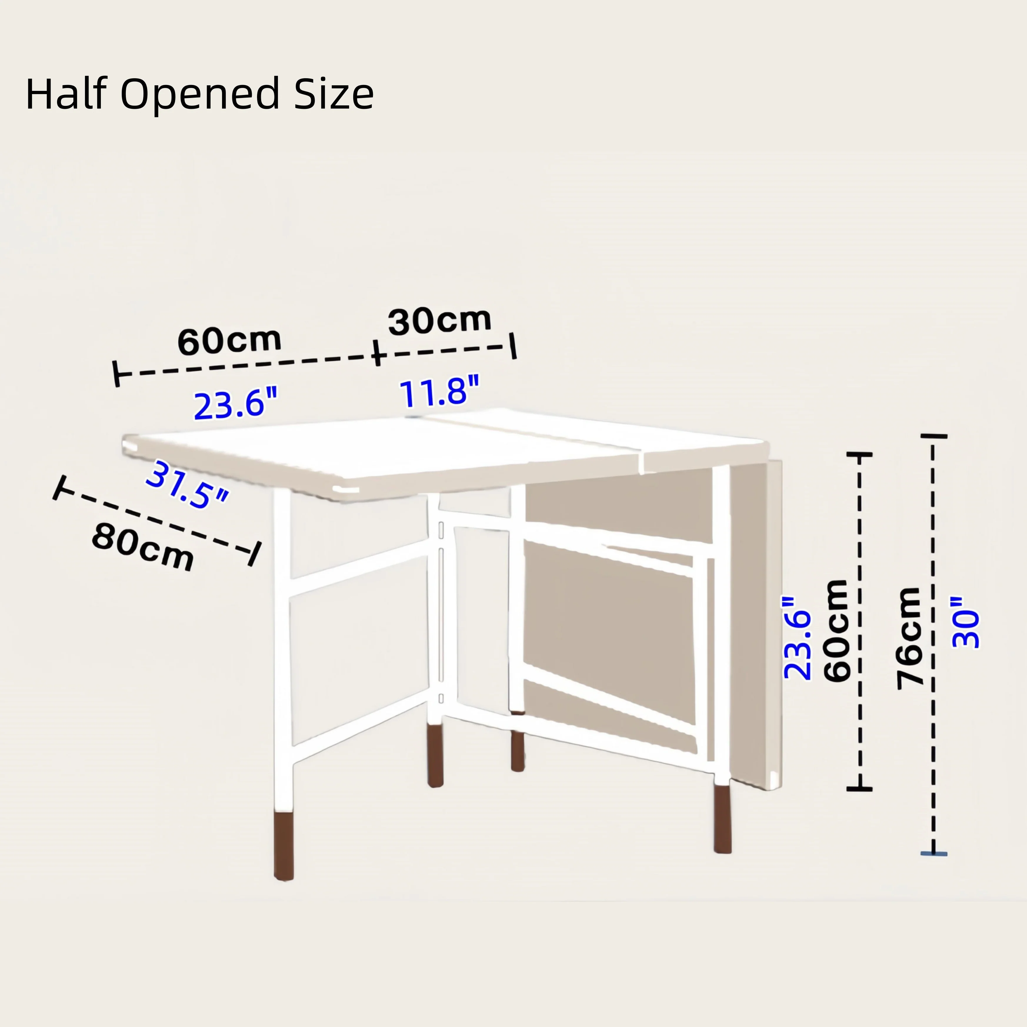 Stainless Steel Leg Double Drop Leaf Dining Table - Image 21