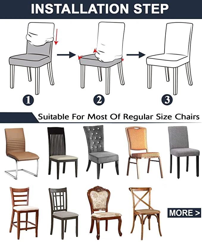 Stretch Chair Covers for Dining Room Kitchen Chair - Image 6