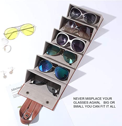 Sunglasses Organizer 6-Slot Storage Display Travel Case - Image 4