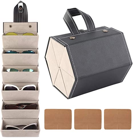 Sunglasses Organizer 6-Slot Storage Display Travel Case - Image 8