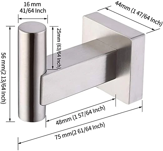 SUS 304 Stainless Steel Coat Hook Single Towel/Robe Clothes Hook - Image 3