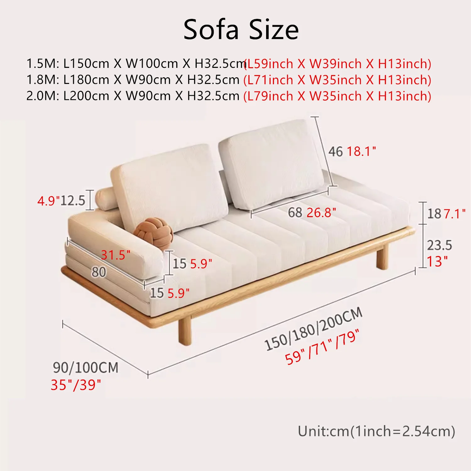 Tatami Pull Out Corduroy Fabric Solid Wood Frame Sofa Bed - Image 7