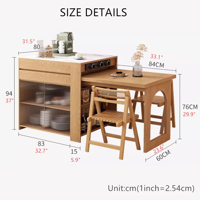 Telescopic and Expandable Island Table - Image 10