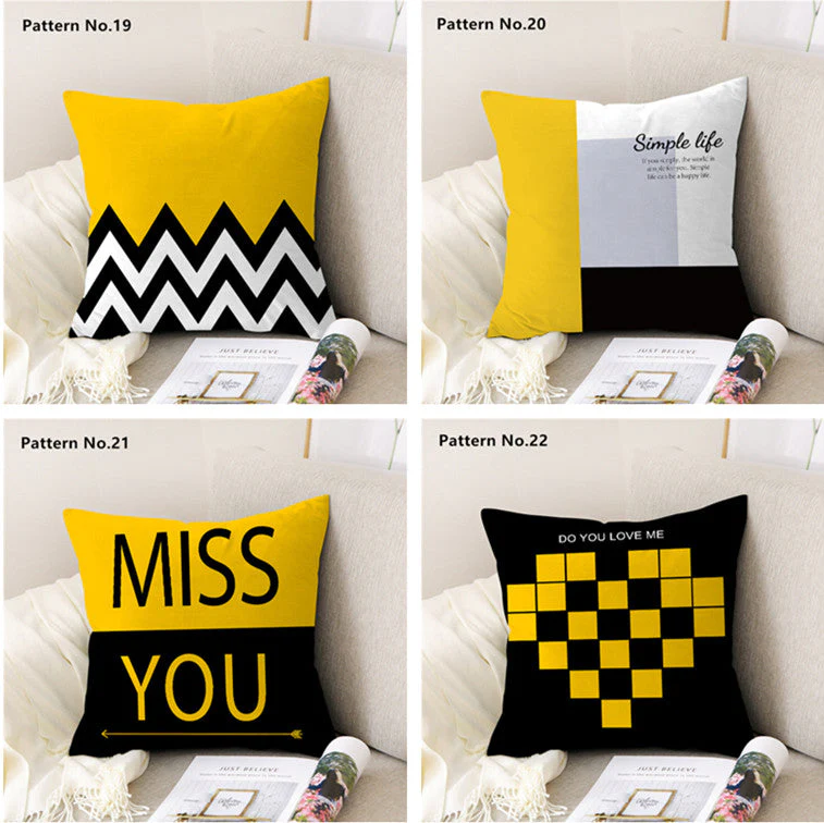 Throw Pillow Case Cushion Cover 18 x 18 inches 45 x 45 cm(Pattern No.01~22) - Image 3