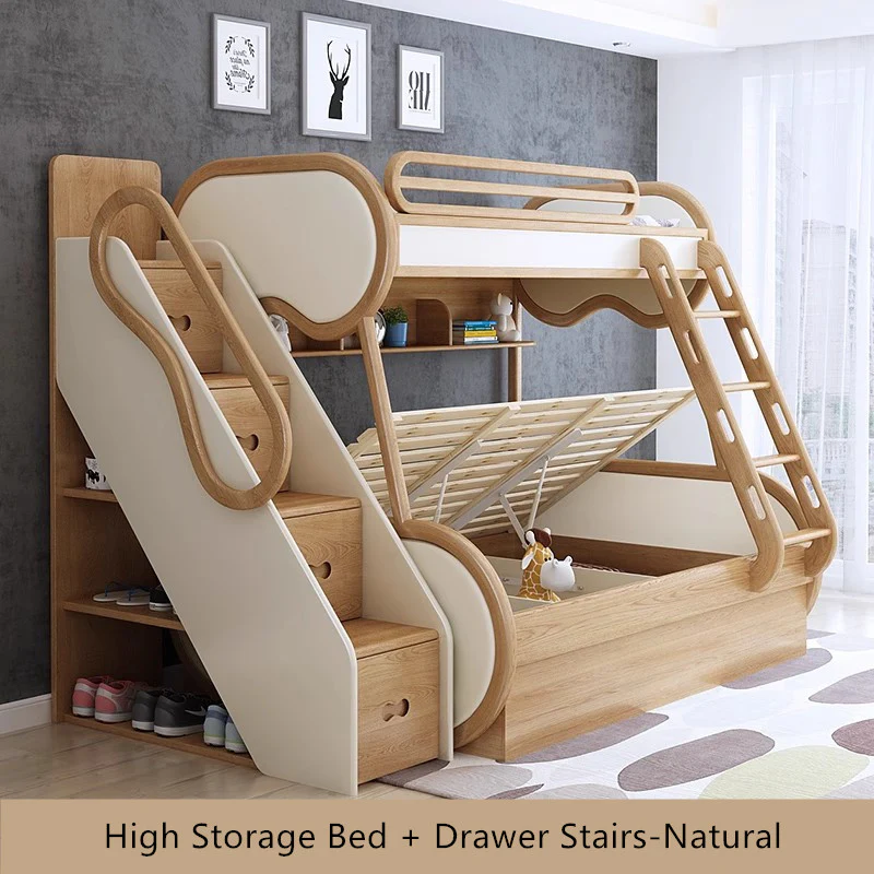 Twin over Full Bunk Bed with Underneath Storage Trundle and Drawer Stairs - Image 10