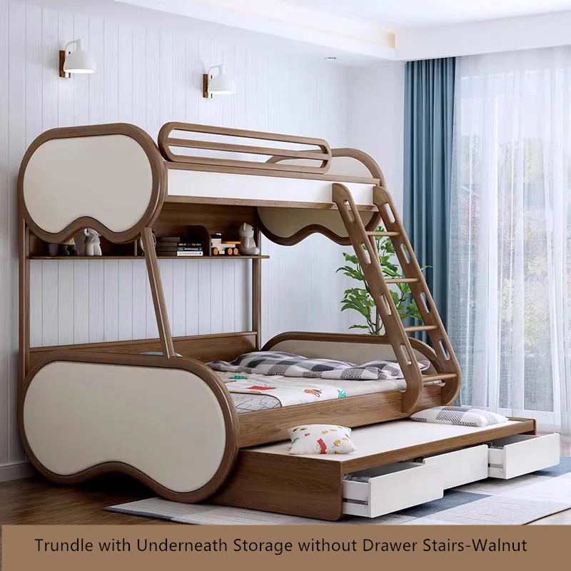 Twin over Full Bunk Bed with Underneath Storage Trundle and Drawer Stairs - Image 3