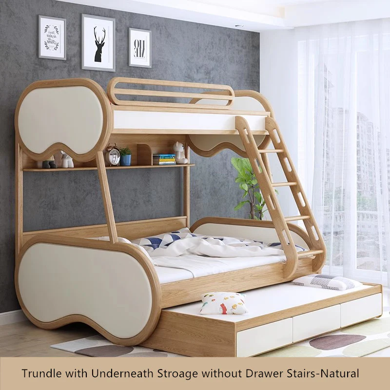 Twin over Full Bunk Bed with Underneath Storage Trundle and Drawer Stairs - Image 9