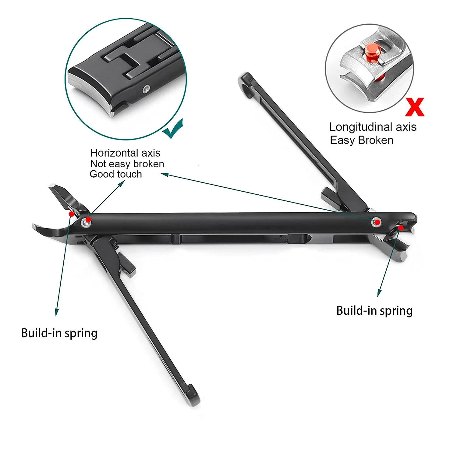 Ultra Thin Double Head Stainless Steel Nail Clipper - Image 2