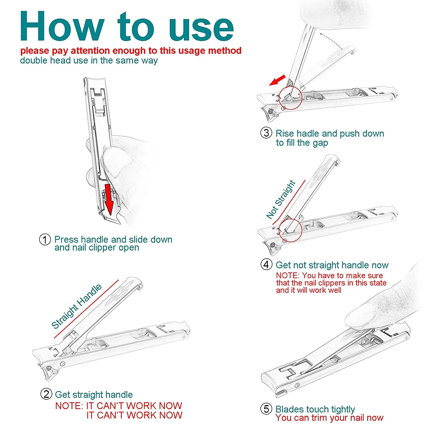 Ultra Thin Double Head Stainless Steel Nail Clipper - Image 5
