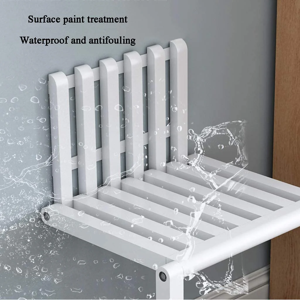 Ultra-thin Heavy Load Folding Wooden Stool for Entryway Bathroom - Image 3