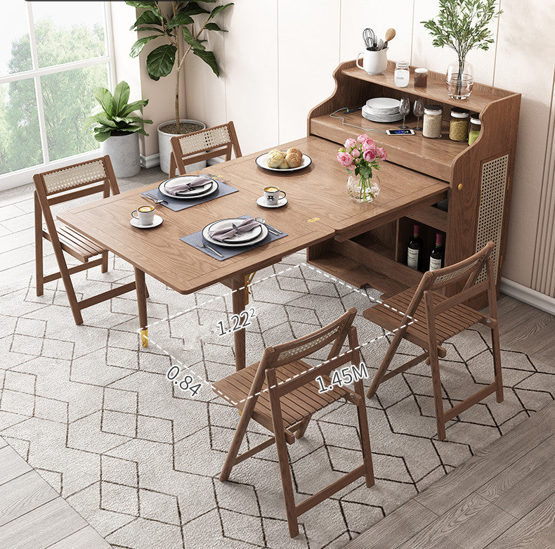 Upgraded Space Saving Folding Multifunctional Dining Table With 4 Folding  Chairs - Image 3
