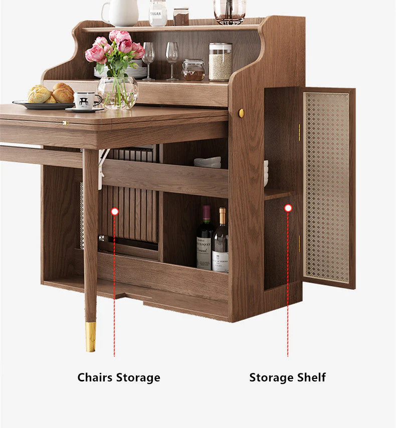 Upgraded Space Saving Folding Multifunctional Dining Table With 4 Folding  Chairs - Image 5