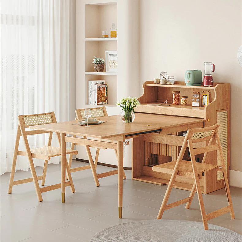 Upgraded Space Saving Folding Multifunctional Dining Table With 4 Folding  Chairs - Image 8
