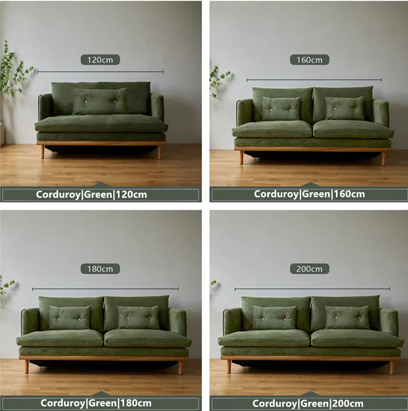 Upholstered Corduroy Sleeper Sofa Bed - Image 10