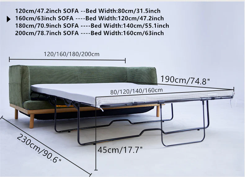 Upholstered Corduroy Sleeper Sofa Bed - Image 12
