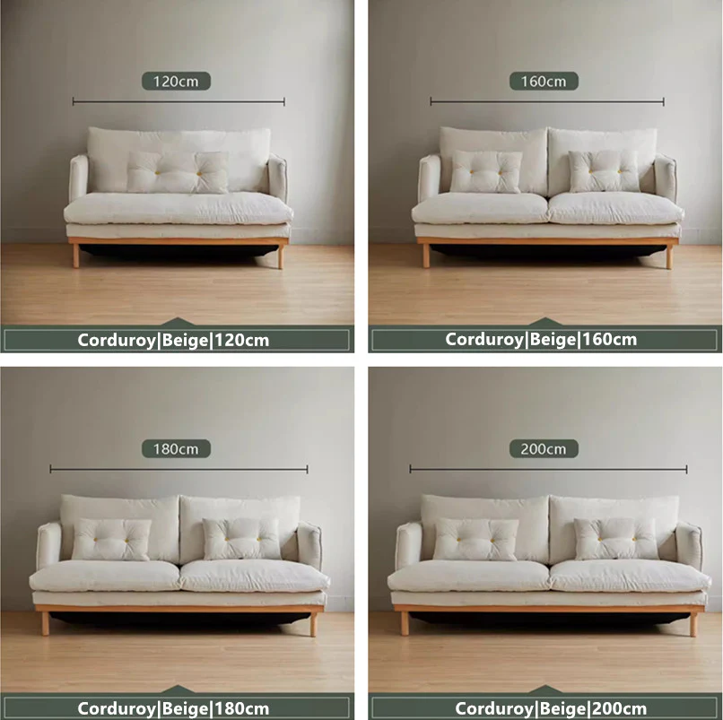 Upholstered Corduroy Sleeper Sofa Bed - Image 14