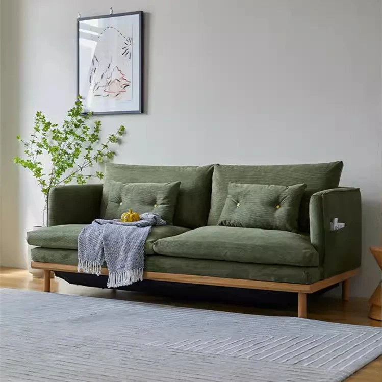 Upholstered Corduroy Sleeper Sofa Bed - Image 2
