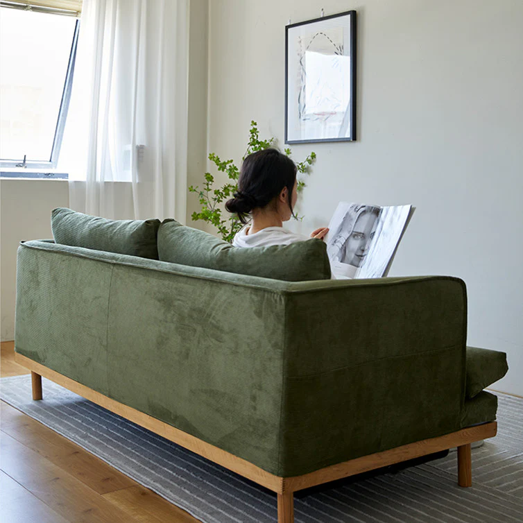 Upholstered Corduroy Sleeper Sofa Bed - Image 3