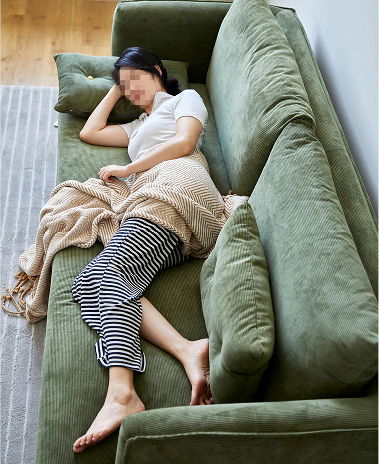 Upholstered Corduroy Sleeper Sofa Bed - Image 6