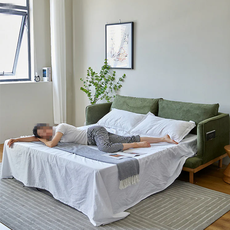 Upholstered Corduroy Sleeper Sofa Bed - Image 9