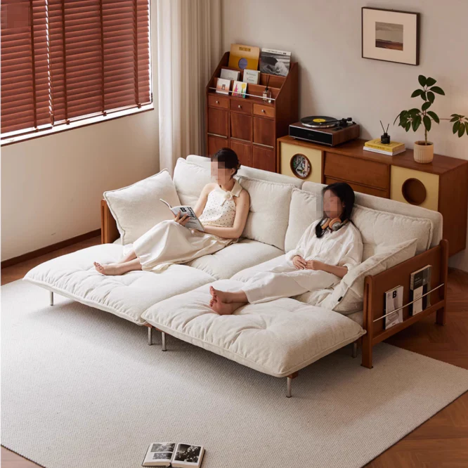 Versatile 3-in-1 Cloud Sofa Bed with Built-In Side Storage - Image 5
