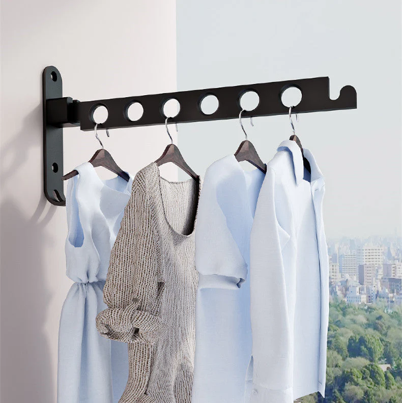 Wall Mount Clothes Hanger Rack With Cross Rod - Image 4