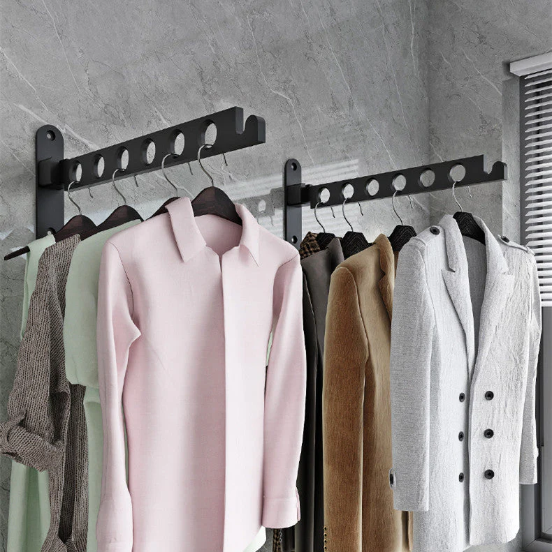 Wall Mount Clothes Hanger Rack With Cross Rod - Image 5