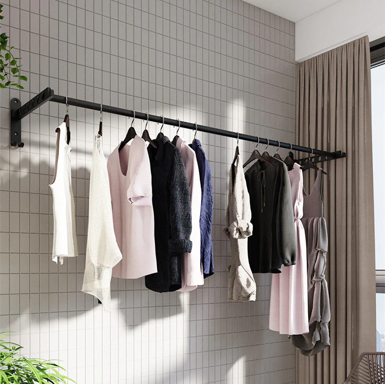 Wall Mount Clothes Hanger Rack With Cross Rod - Image 7