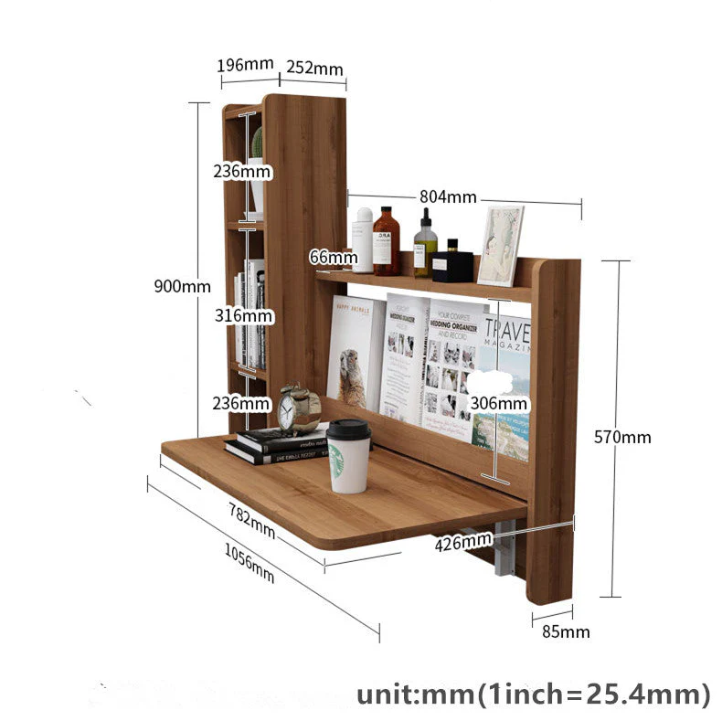 Wall Mounted Foldable Desk and Shelf - Image 7