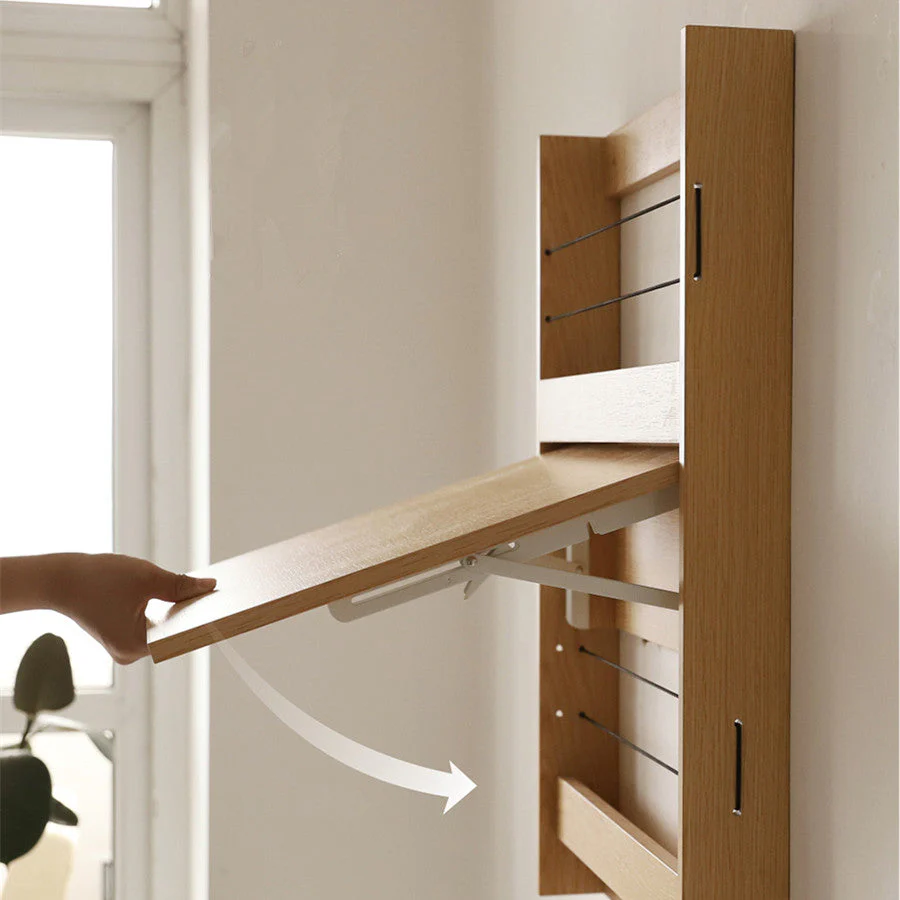 Wall Mounted Foldable Desk With Storage Shelf - Image 4
