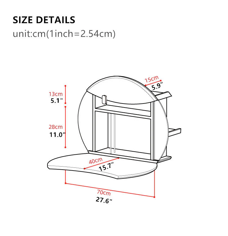 Wall Mounted Space Saving Multifunction Vanity Table Laptop Desk - Image 5