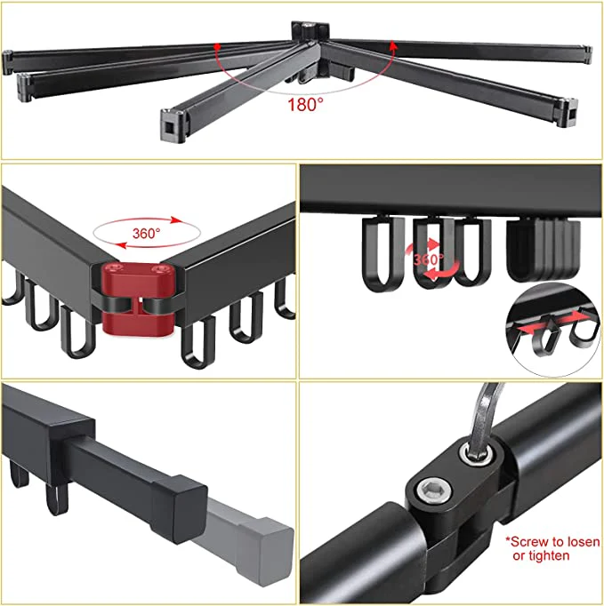 Wall Mounted Tri-Fold Retractable Clothes Drying Rack - Image 4