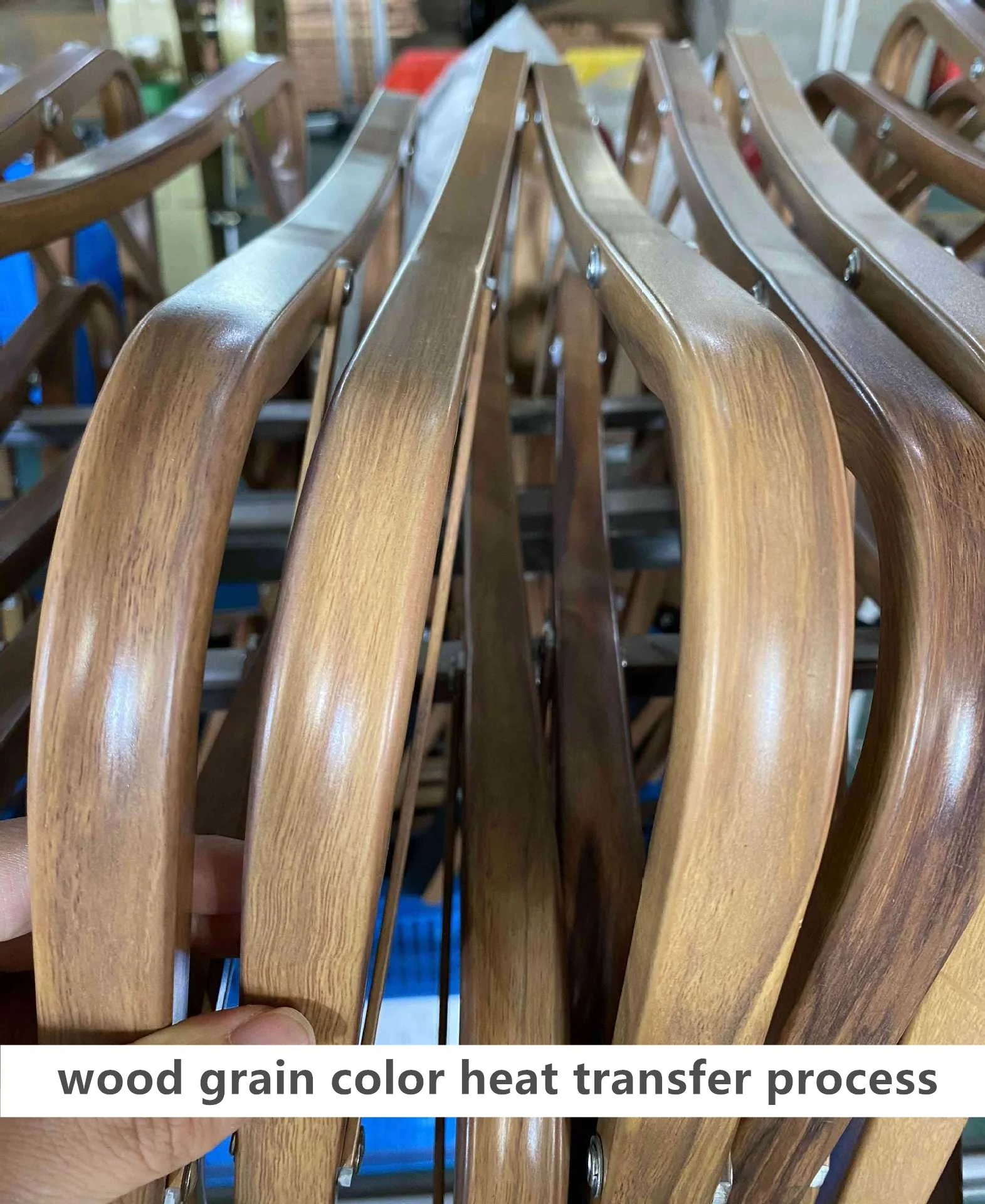 Wood Grain Heat Transfer Process Aluminum Folding Portable Kermit Chair - Image 5