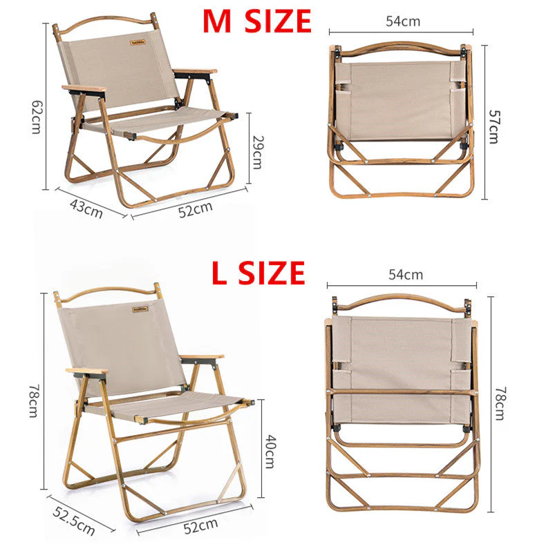 Wood Grain Heat Transfer Process Aluminum Folding Portable Kermit Chair - Image 7