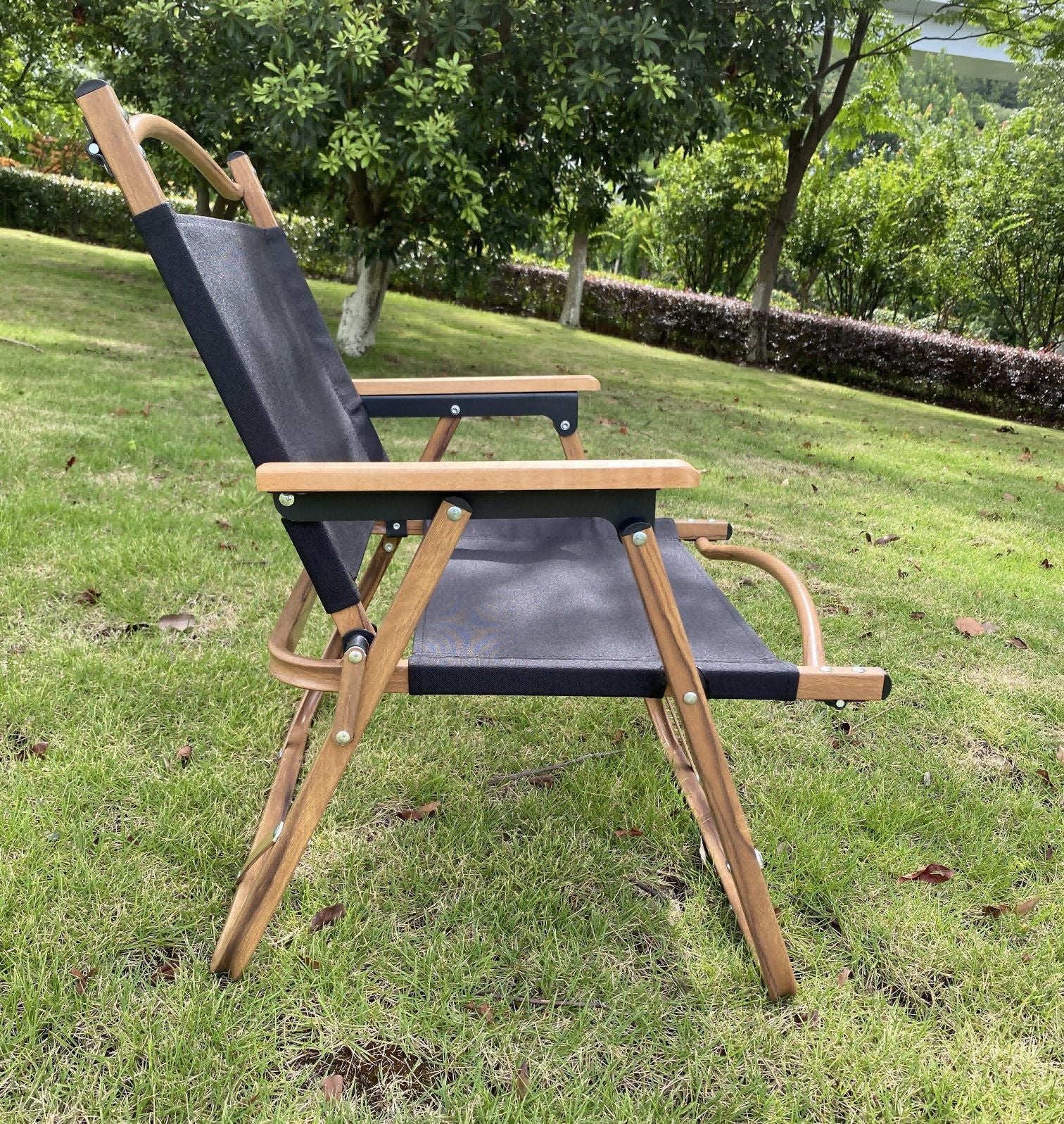 Wood Grain Heat Transfer Process Aluminum Folding Portable Kermit Chair - Image 8
