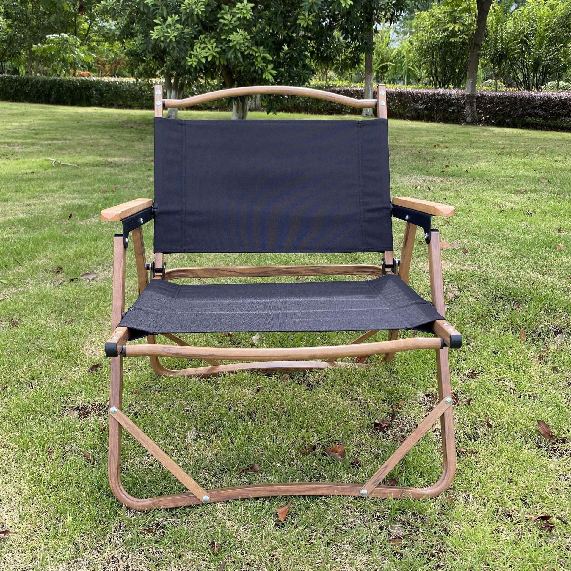 Wood Grain Heat Transfer Process Aluminum Folding Portable Kermit Chair - Image 9