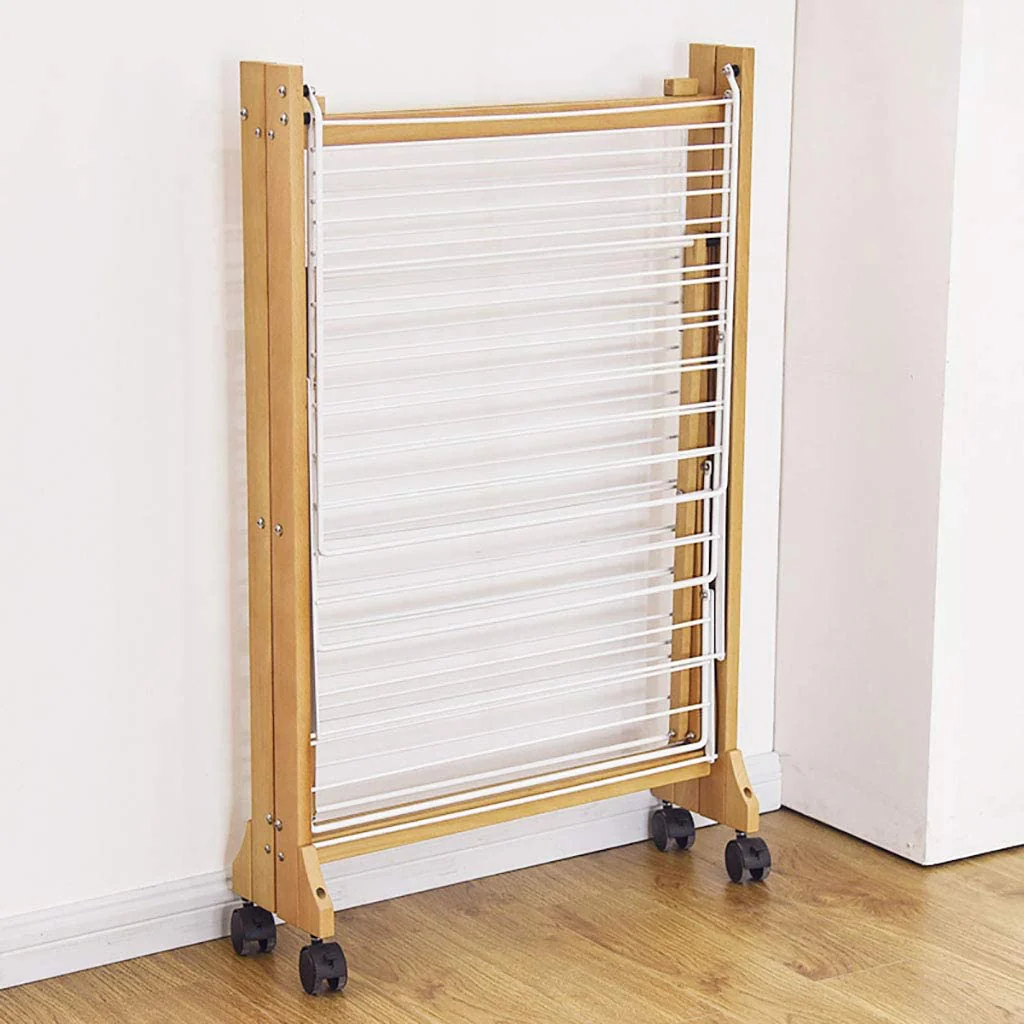 Wooden Folding Space Saving Clothes Drying Rack - Image 8