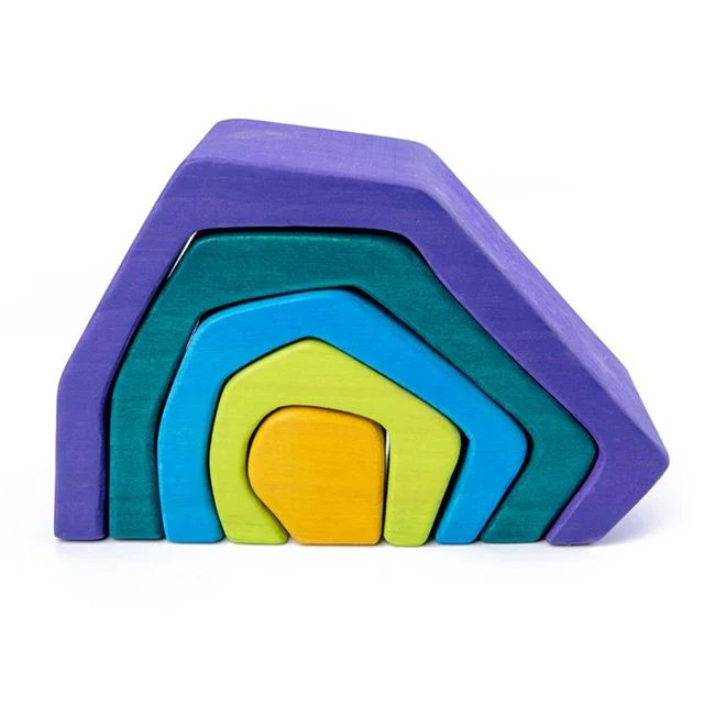 Wooden Rainbow Stacker Stacking Game Nesting Puzzle Blocks Educational Toy for Kids Baby Toddlers - Image 7
