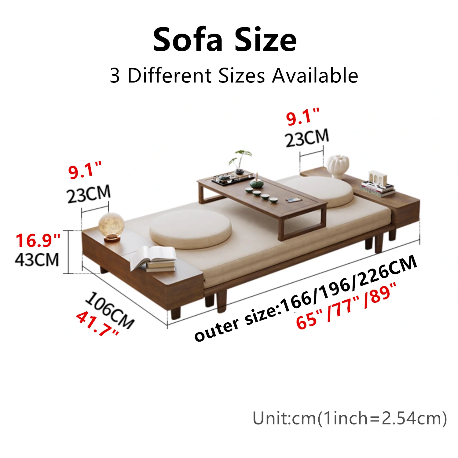 Zen Transform Sofa Bed with Chabudai Table - Image 6