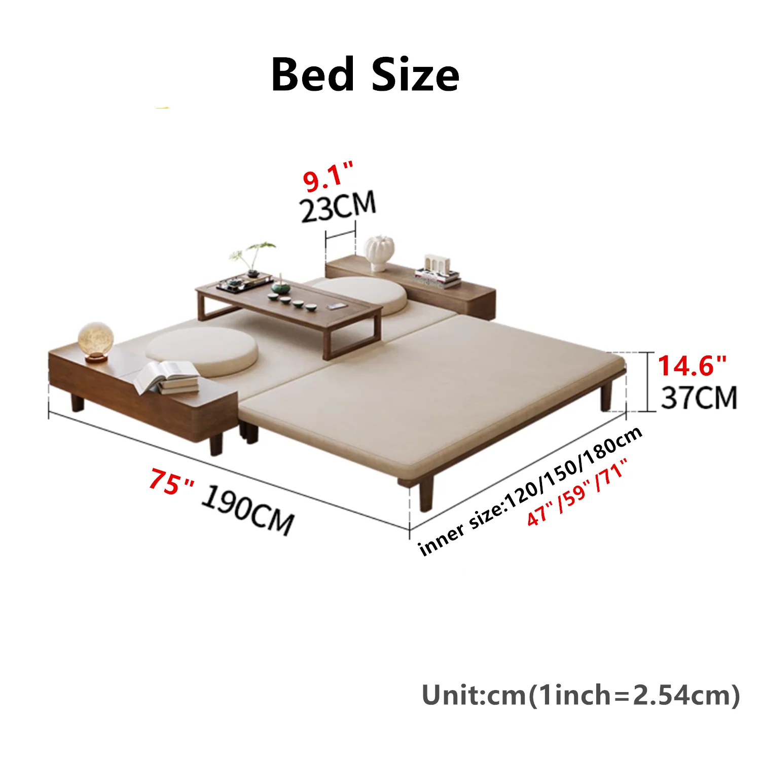 Zen Transform Sofa Bed with Chabudai Table - Image 7