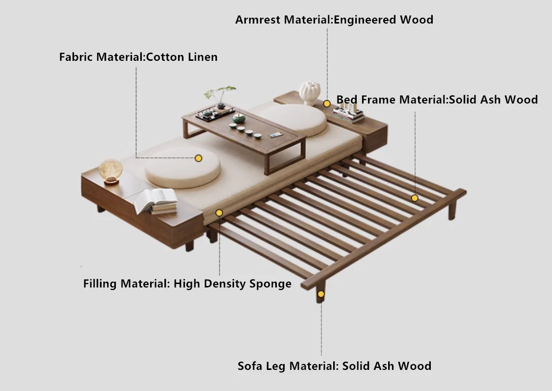 Zen Transform Sofa Bed with Chabudai Table - Image 8